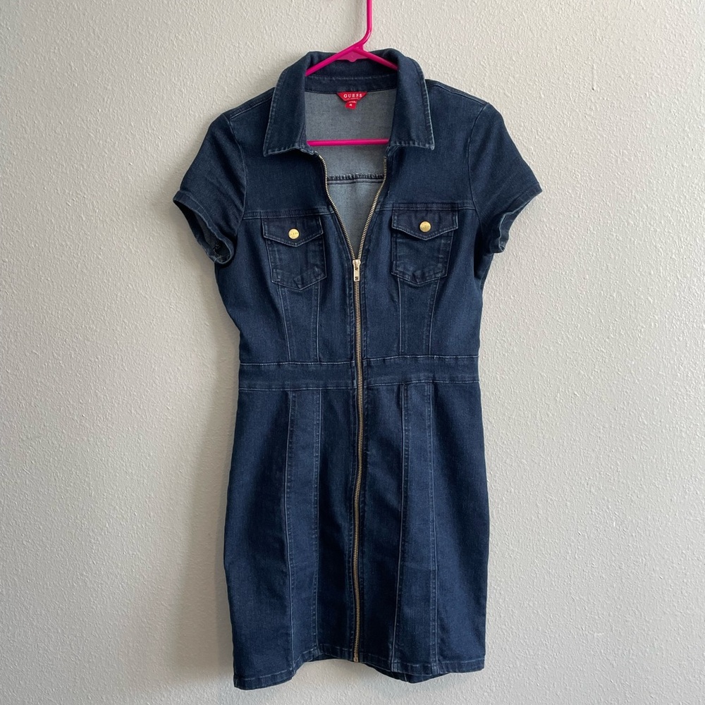 Guess Dark Blue Denim Mini Dress
